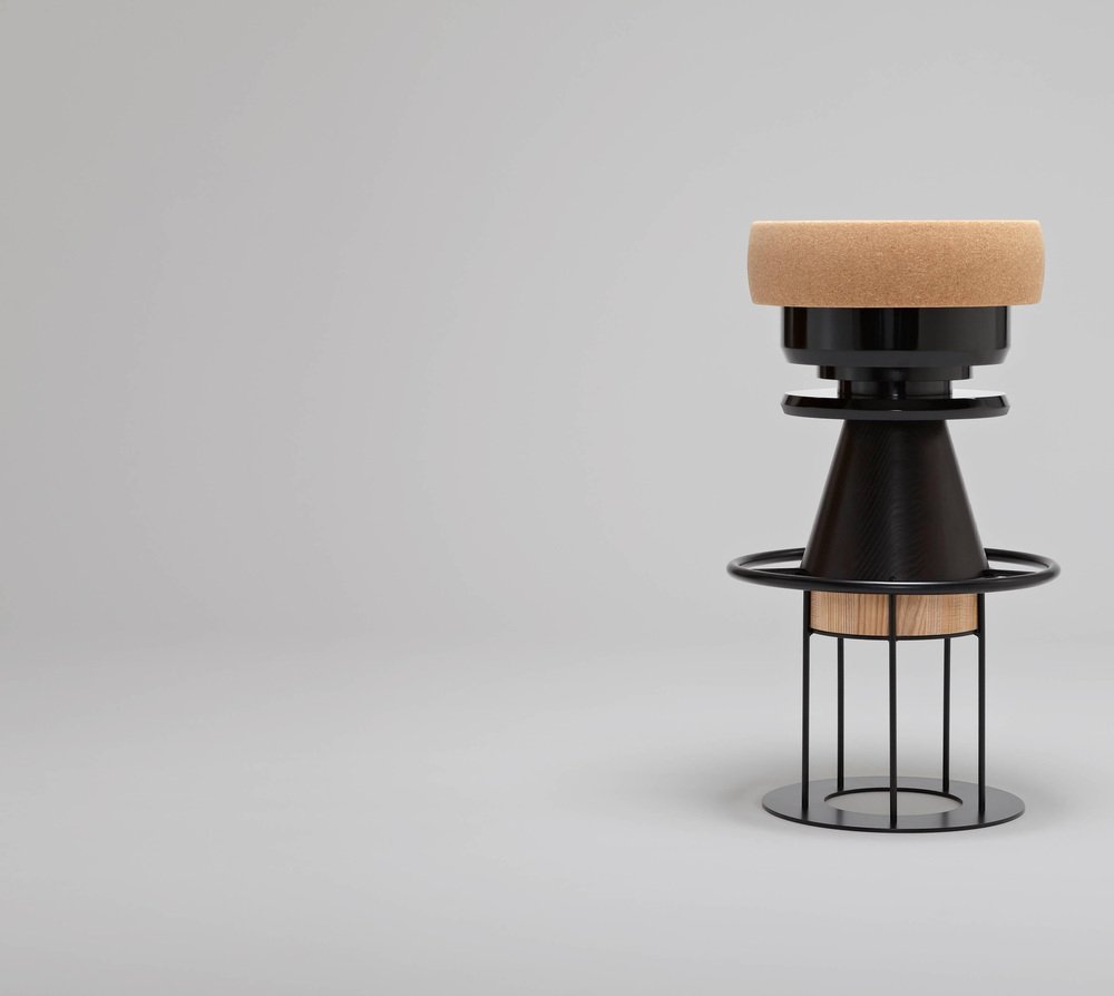 Black Tembo Stool by Note Design Studio