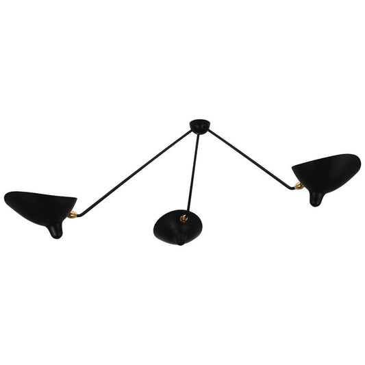 Black Three-Arm Spider Wall Light by Serge Mouille