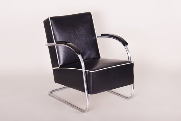 Black Tubular Steel Cantilever Armchairs from Mücke Melder, 1930s, Set of 2-WHY-1767410