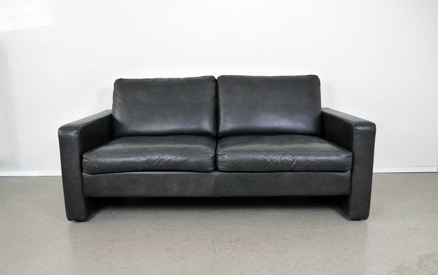 Black Two-Seater Sofa in Leather by F.W. Möller for Cor, 2000s-JV-2027166