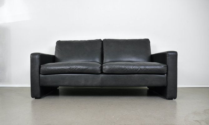 Black Two-Seater Sofa in Leather by F.W. Möller for Cor, 2000s-JV-2027166