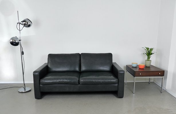 Black Two-Seater Sofa in Leather by F.W. Möller for Cor, 2000s-JV-2027166