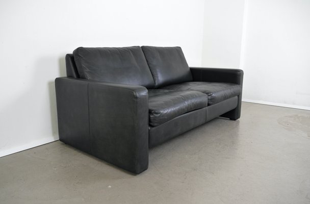 Black Two-Seater Sofa in Leather by F.W. Möller for Cor, 2000s-JV-2027166