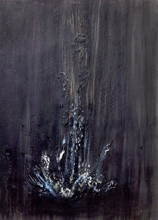 Black Waterfall - Wax Pigments on Cardboard by Claudio Palmieri - 2009 2009