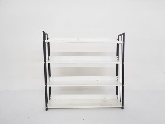 Black & White Metal Book Shelves from Tomado, Holland, 1950s-ZO-1210943