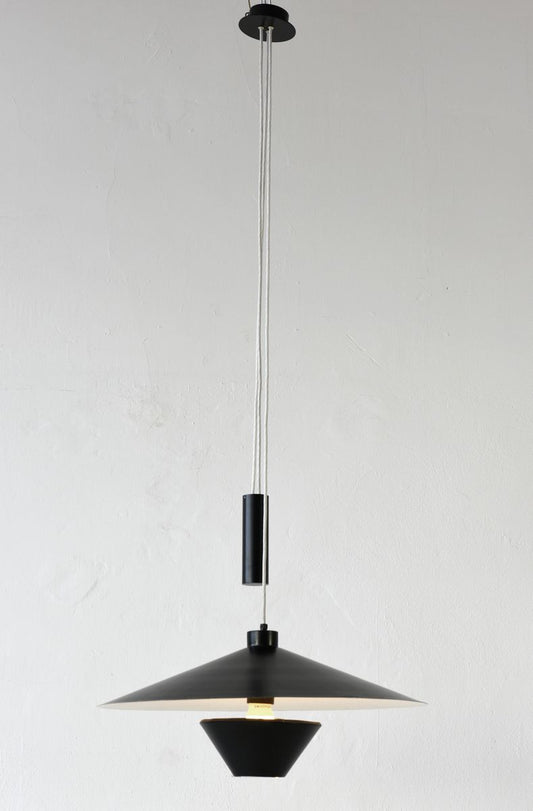 Black & White Metal Pendant from Baltensweiler, 1960s