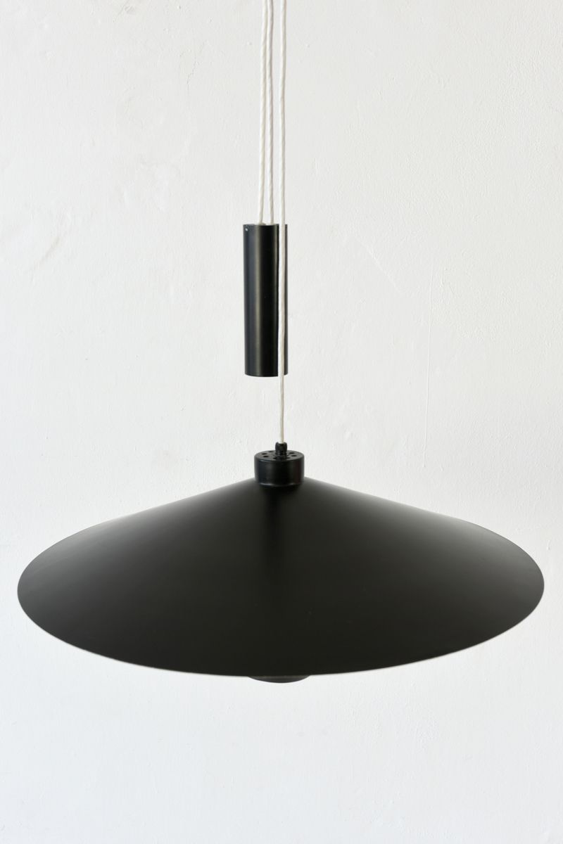 Black & White Metal Pendant from Baltensweiler, 1960s