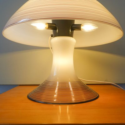 Black & White Murano Swirl Glass Table Lamp in the style of Roberto Pamio and Renato Toso for Leucos, 1970s-SBP-1067531