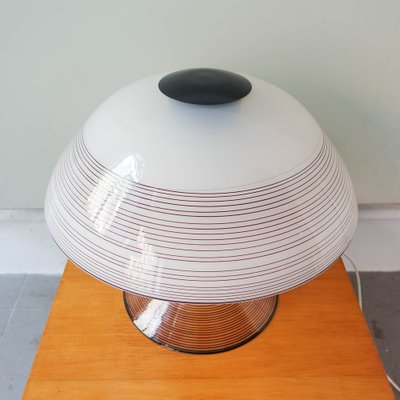 Black & White Murano Swirl Glass Table Lamp in the style of Roberto Pamio and Renato Toso for Leucos, 1970s-SBP-1067531