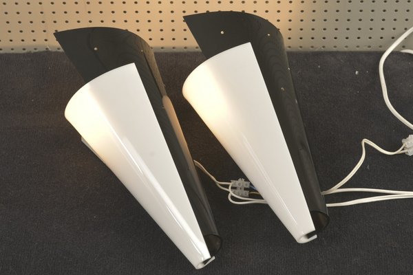 Black & White Wall Lamps in Acrylic Glass, Germany, 1950s, Set of 2-LOB-1290810