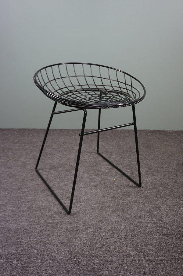 Black Wire Steel Stool by Cees Braakman for Pastoe