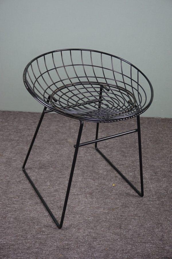 Black Wire Steel Stool by Cees Braakman for Pastoe