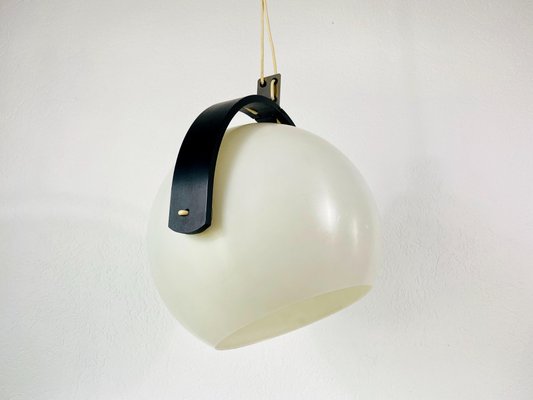 Black Wood and White Plastic Pendant Lamp from Temde, 1970s-PUK-699865