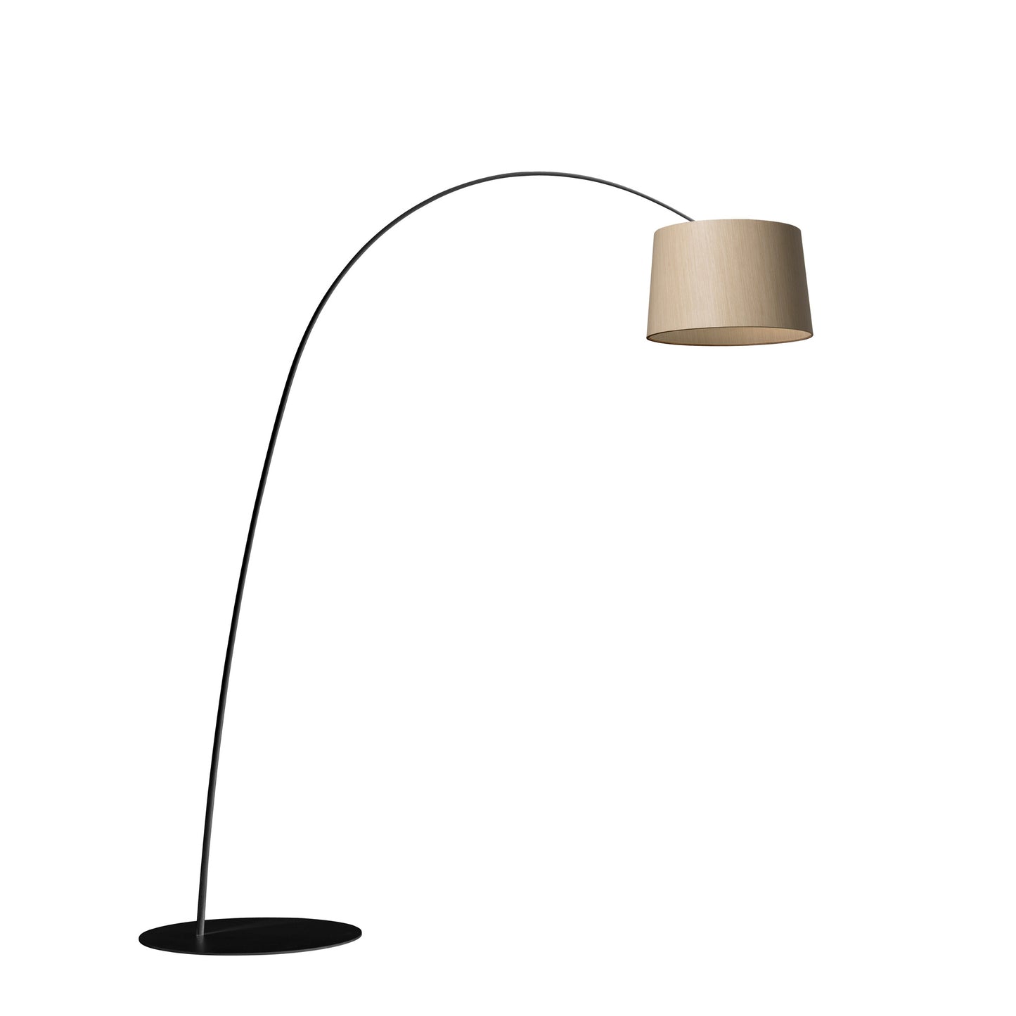 Twiggy Wood - Led Arc Floor Lamp With Metal Base And Oak Lampshade by Foscarini #Oak / Black