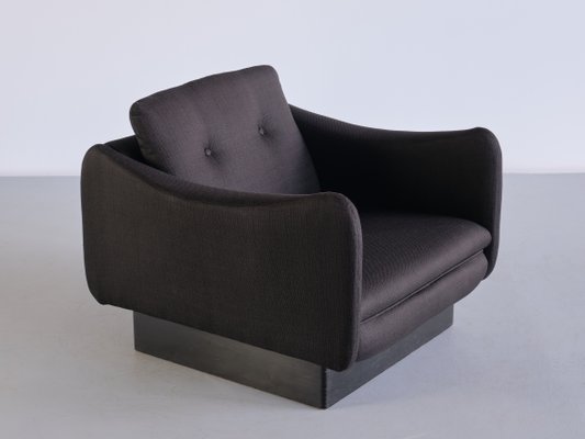 Black Wool & Wood Armchair by Michel Mortier for Steiner, France, 1963-FMT-1389462