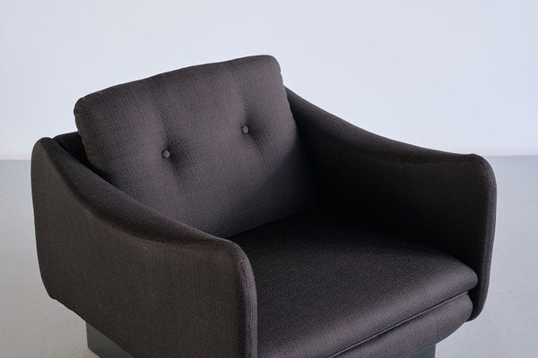 Black Wool & Wood Armchair by Michel Mortier for Steiner, France, 1963-FMT-1389462