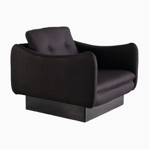 Black Wool & Wood Armchair by Michel Mortier for Steiner, France, 1963-FMT-1389462