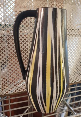 Black & Yellow Ceramic Vases, 1950s, Set of 3-QDP-838528