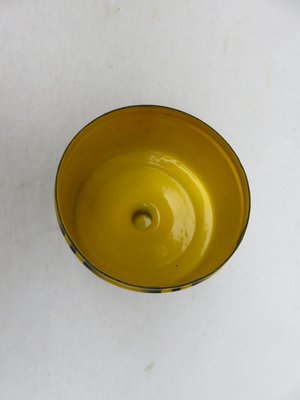 Black & Yellow Enameled Butter Dish with Spray Decoration, 1920s-EY-888819