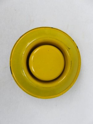 Black & Yellow Enameled Butter Dish with Spray Decoration, 1920s-EY-888819