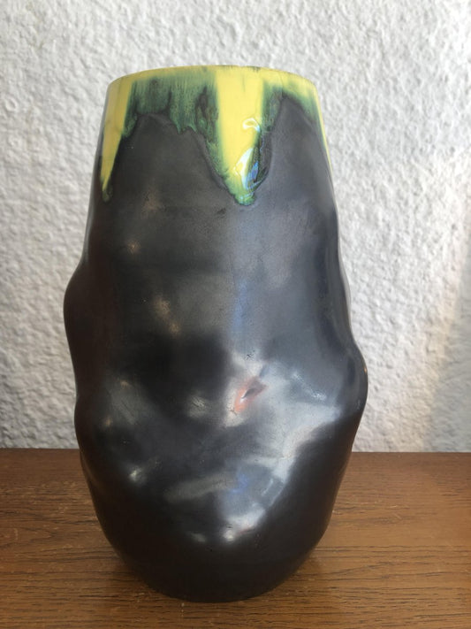 Black & Yellow Vase from Luneville, 1950s