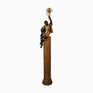 Blackamoor Polychrome Column-AOI-1360119