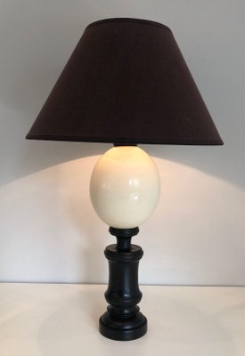 Blackened Wood and Ostrich Egg Lamp-BA-1365856