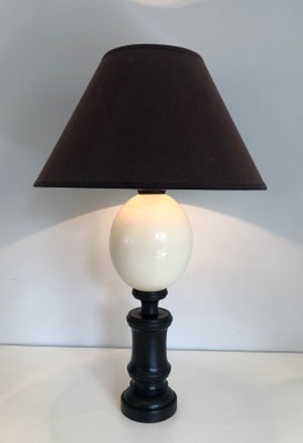 Blackened Wood and Ostrich Egg Lamp-BA-1365856