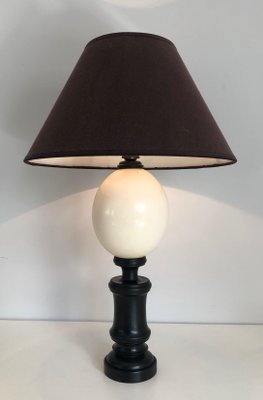 Blackened Wood and Ostrich Egg Lamp-BA-1365856