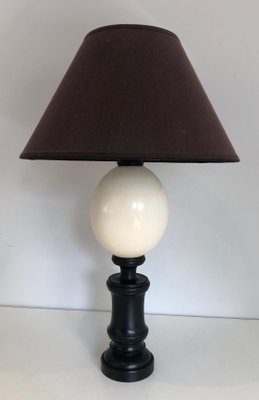 Blackened Wood and Ostrich Egg Lamp-BA-1365856