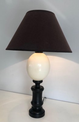 Blackened Wood and Ostrich Egg Lamp-BA-1365856