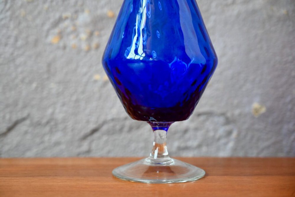 Bleu Diabolo Vase from Empoli, 1970s