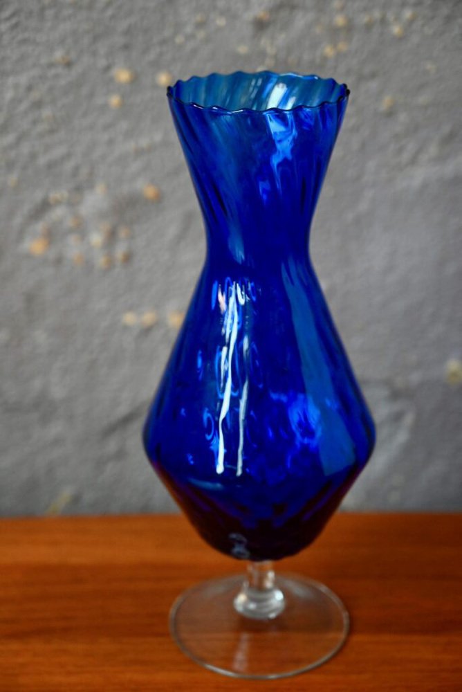 Bleu Diabolo Vase from Empoli, 1970s