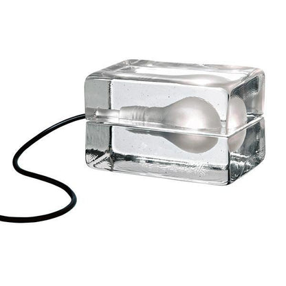 Design House Stockholm Block Lamp Table Lamp Clear Glass Black Cord