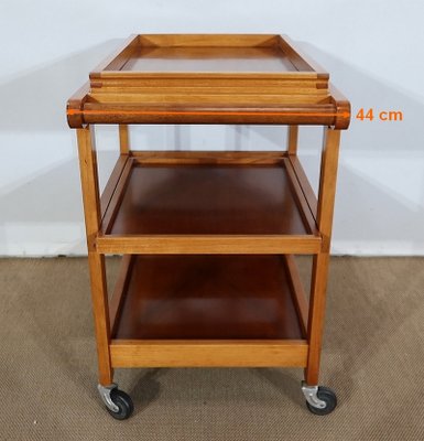 Blonde Mahogany Table with Wheels, 1960s-RVK-1142126