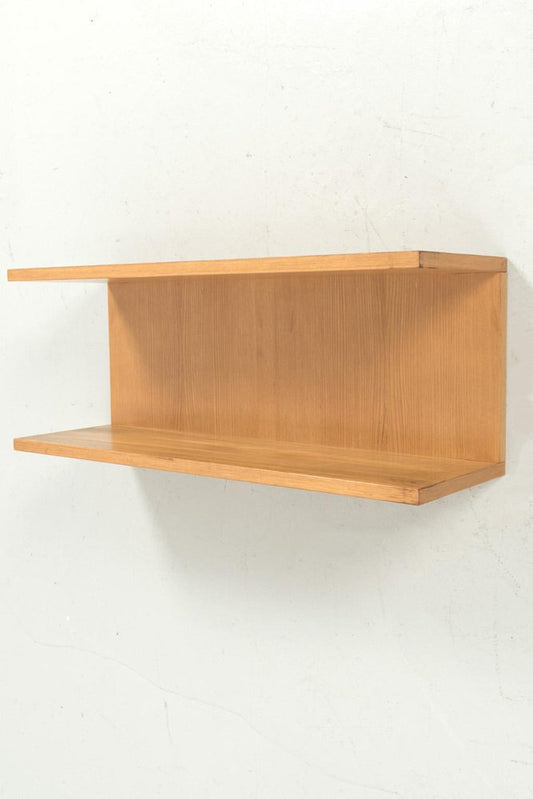 Blonde Wood Veneer Wall Shelf