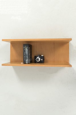 Blonde Wood Veneer Wall Shelf-OKG-1757697