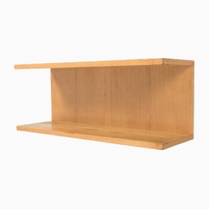 Blonde Wood Veneer Wall Shelf-OKG-1757697