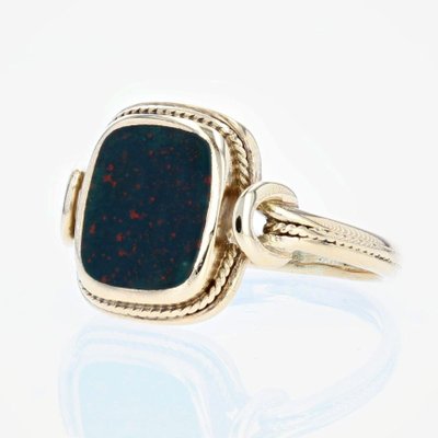 Blood Jasper Ring in 18K Yellow Gold, 1900s-OLU-1252298