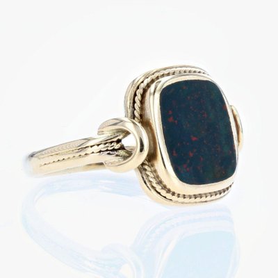 Blood Jasper Ring in 18K Yellow Gold, 1900s-OLU-1252298