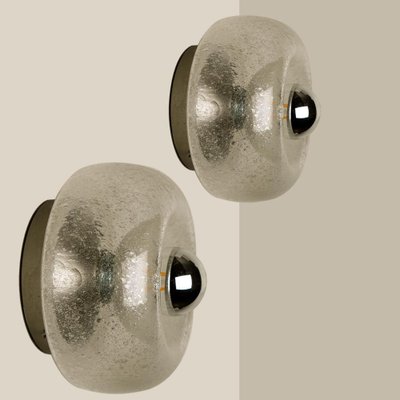 Blown Glass and Chrome Wall Lights from Limburg Glashütte, 1960s-VDW-1315643