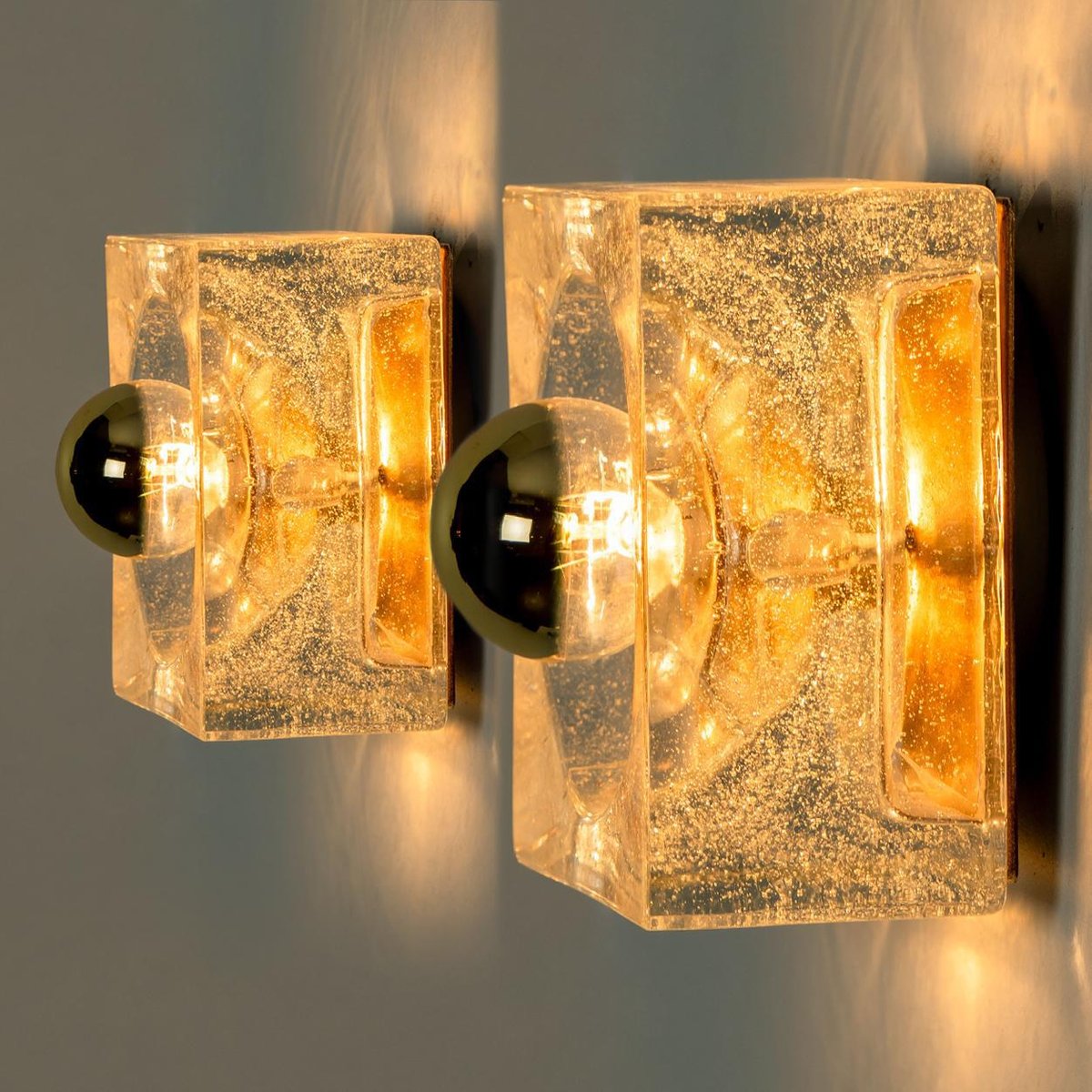 Blown Glass Cube Table, Wall or Ceiling Lights, Austria, 1960s