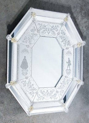 Blown Glass Elements Muranese Mirror, 1800s