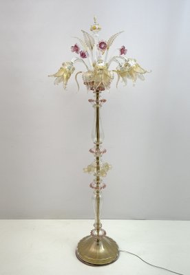 Blown Murano Glass Ca'Rezzonico Floor Lamp with 6 Arms, Italy, 1950s-FER-1223475