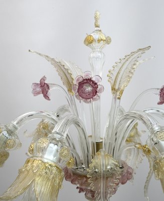 Blown Murano Glass Ca'Rezzonico Floor Lamp with 6 Arms, Italy, 1950s-FER-1223475