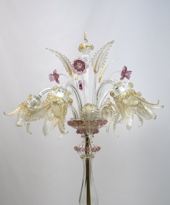 Blown Murano Glass Ca'Rezzonico Floor Lamp with 6 Arms, Italy, 1950s-FER-1223475