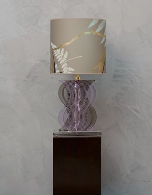 Blown Periwinkle Murano Glass Table Lamp, 1970s-UH-802053