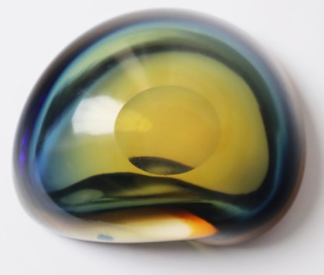 Blue Amber-Colored Murano Glass Bowl, 1950s-ESB-1806215