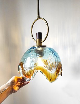 Blue and Amber Murano Glass Lamp, 1970s-JWI-1299363