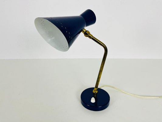 Blue and Brass Table Lamp from Stilnovo, Italy, 1960s-PUK-1416529